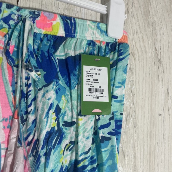 LILLY PULITZER Palma Tube Top‎ In Sparkling Blue Hey Bay Bay Size Xsmall - Picture 2 of 8